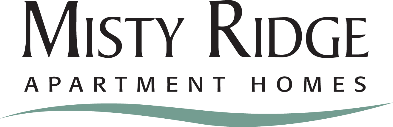 The image is a logo for Misty Ridge Apartment Homes.